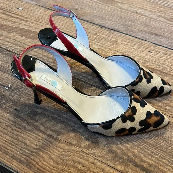 Boden The Sixties Slingback Leopard heels - Picture 2 of 6